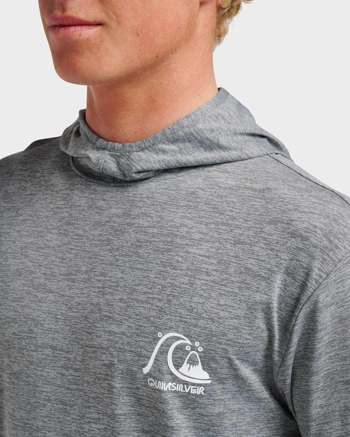 Dna Logo Surf Hood Long Sleeve Surf Tee - Smoked Gray Heather