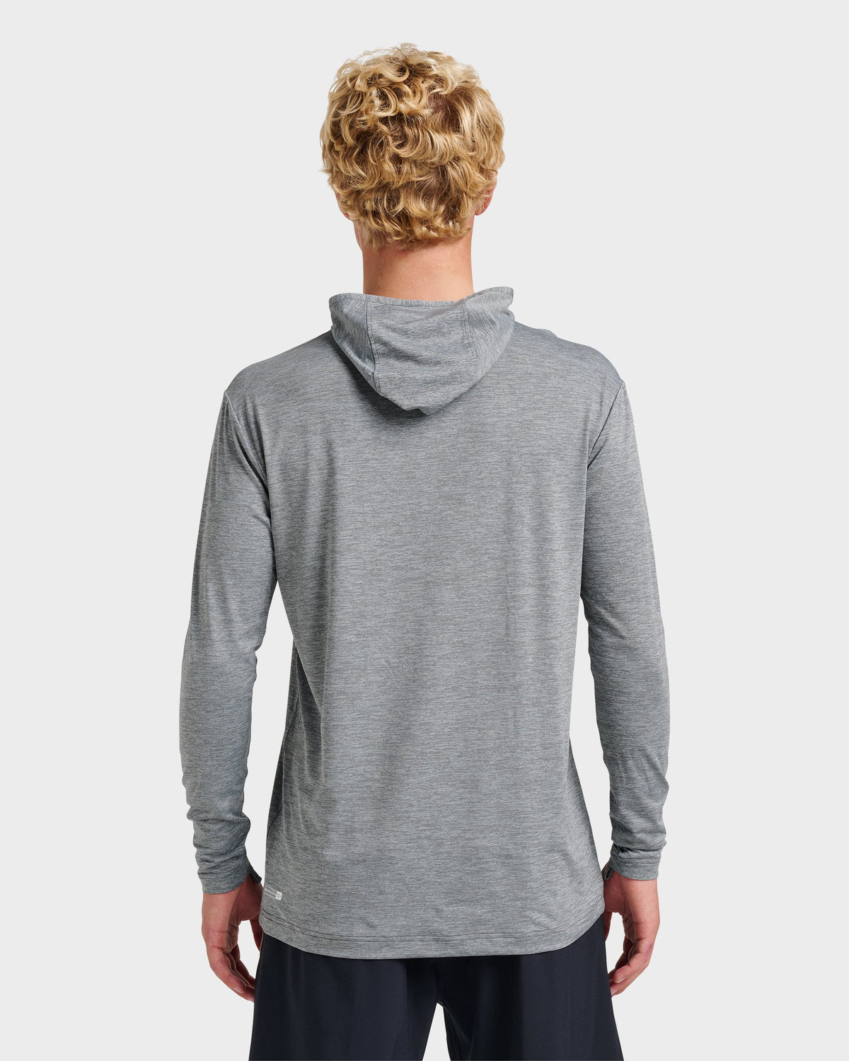 Dna Logo Surf Hood Long Sleeve Surf Tee - Smoked Gray Heather