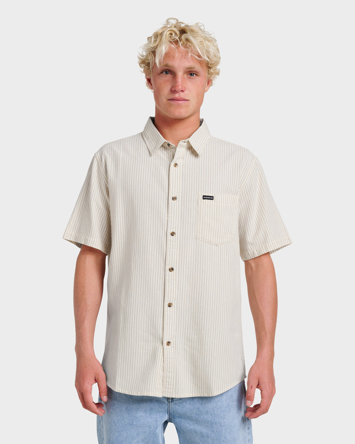 Oxford Stripe Classic Short Sleeve Shirt - Moonstruck