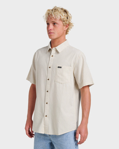 Oxford Stripe Classic Short Sleeve Shirt - Moonstruck
