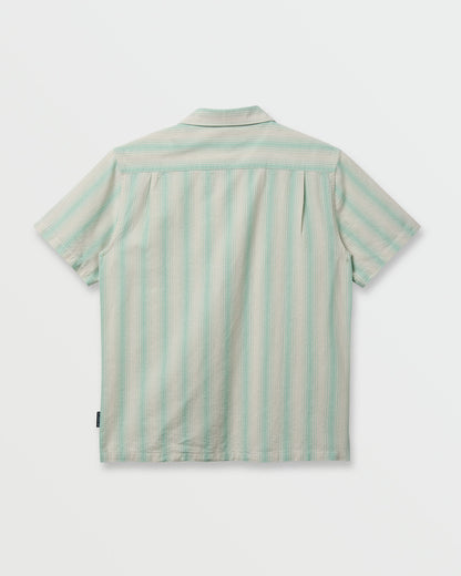 Oxford Stripe Casual Short Sleeve Shirt - Moonstruck
