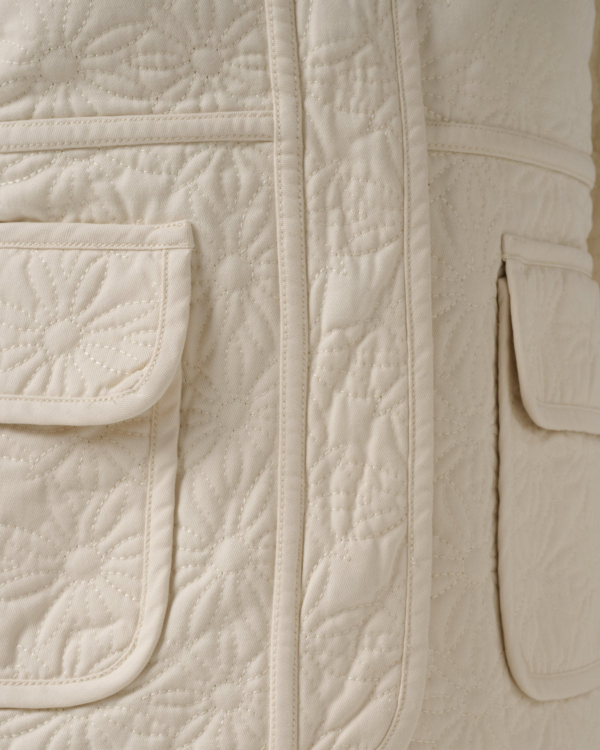 Sundial Hidden Snap Front Quilted Jacket