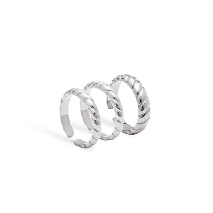 Rope Ring Stack (Silver)