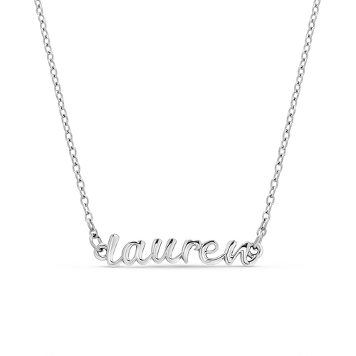 Script Name Necklace (Silver)