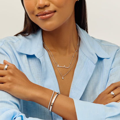 Fine Signature Name Necklace (Silver)