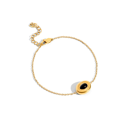 Black Onyx Molten Bracelet (Gold)