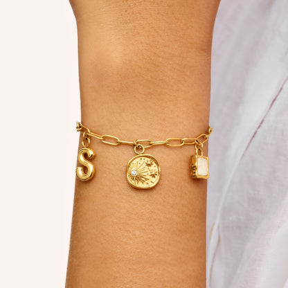 Custom Hanging Ocean Charm Bracelet (Gold)