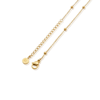 Mini Letter Sphere Chain Necklace (Gold)