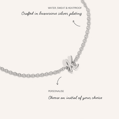 Made Mine Script Letter Bracelet (Silver)