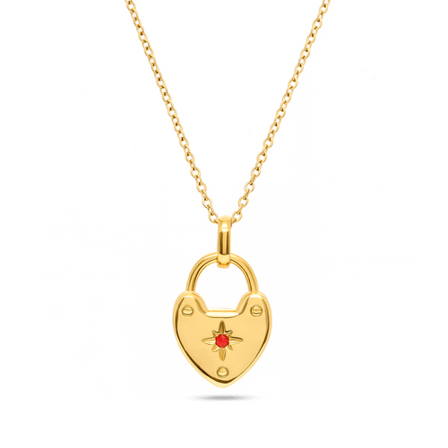 Mini Photo Love Locket Necklace (Gold)