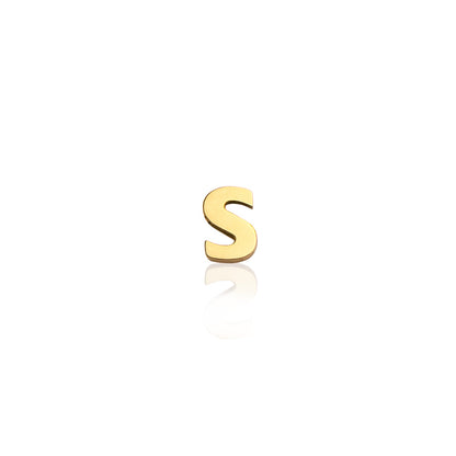 Mini Letter Sphere Chain Necklace (Gold)