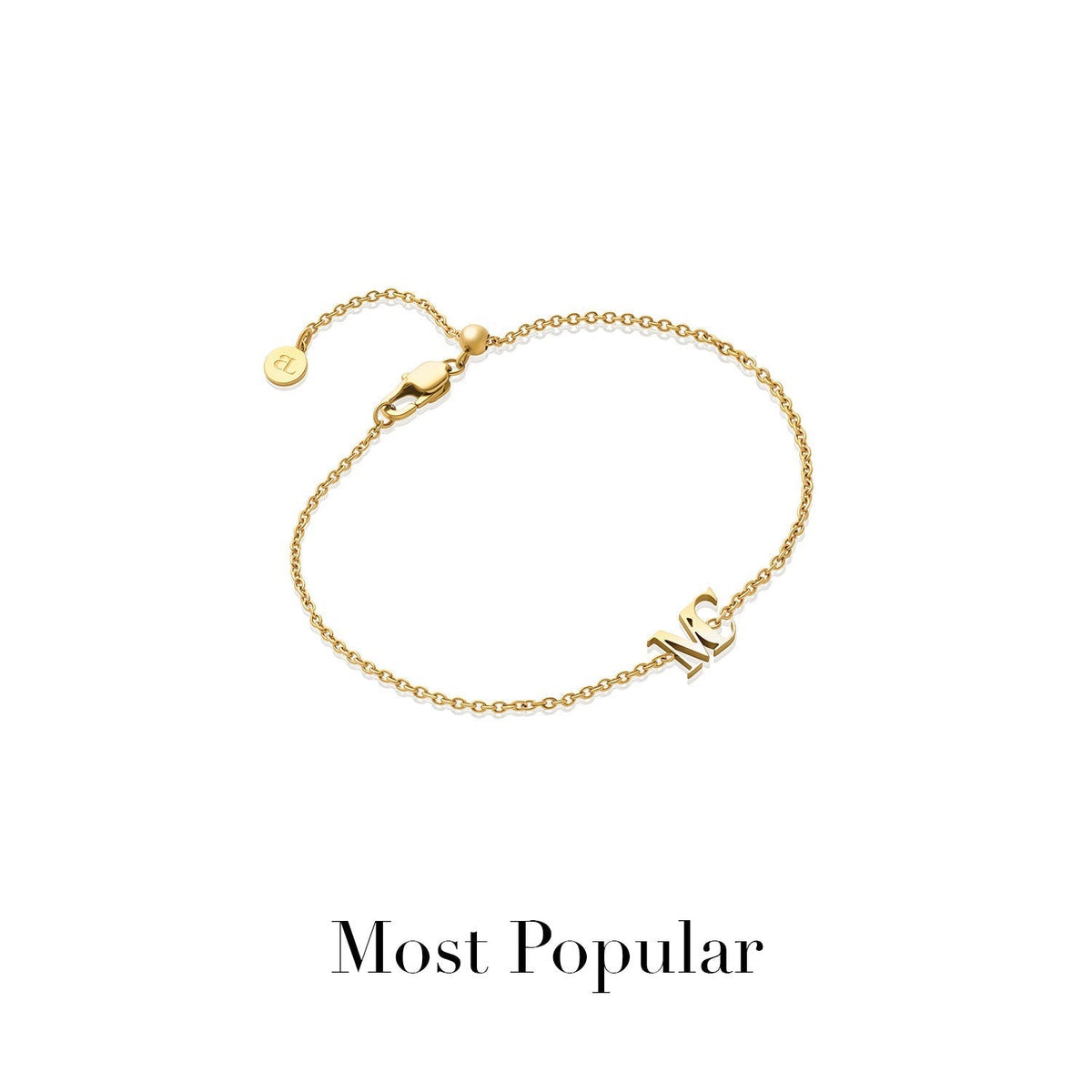 Mini Double Initial Bracelet (Gold)
