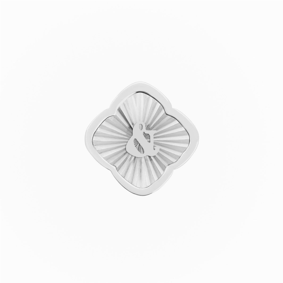 Rosette Textured Clover Charms (Silver) - &