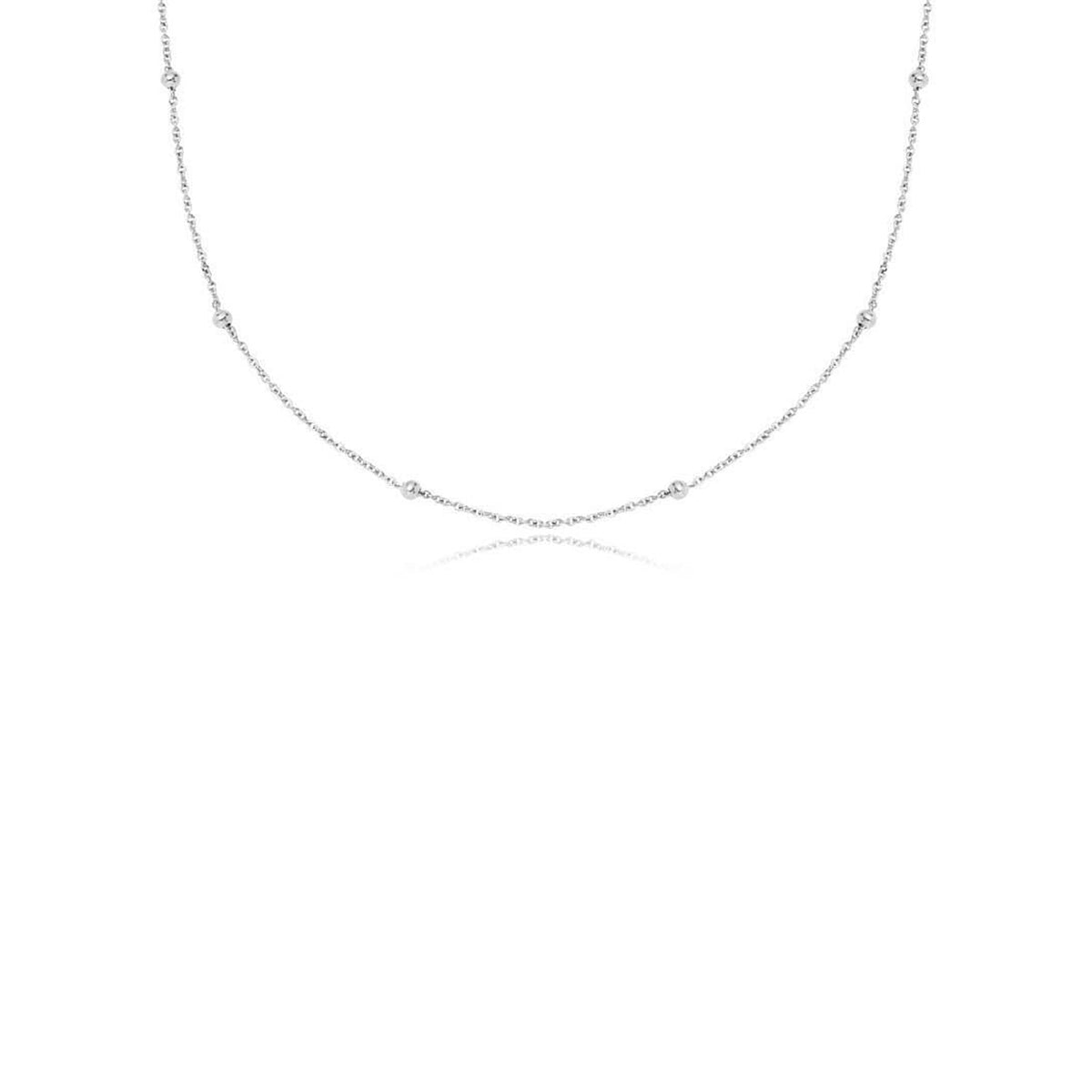 Layering Sphere Chain Necklace (Silver)