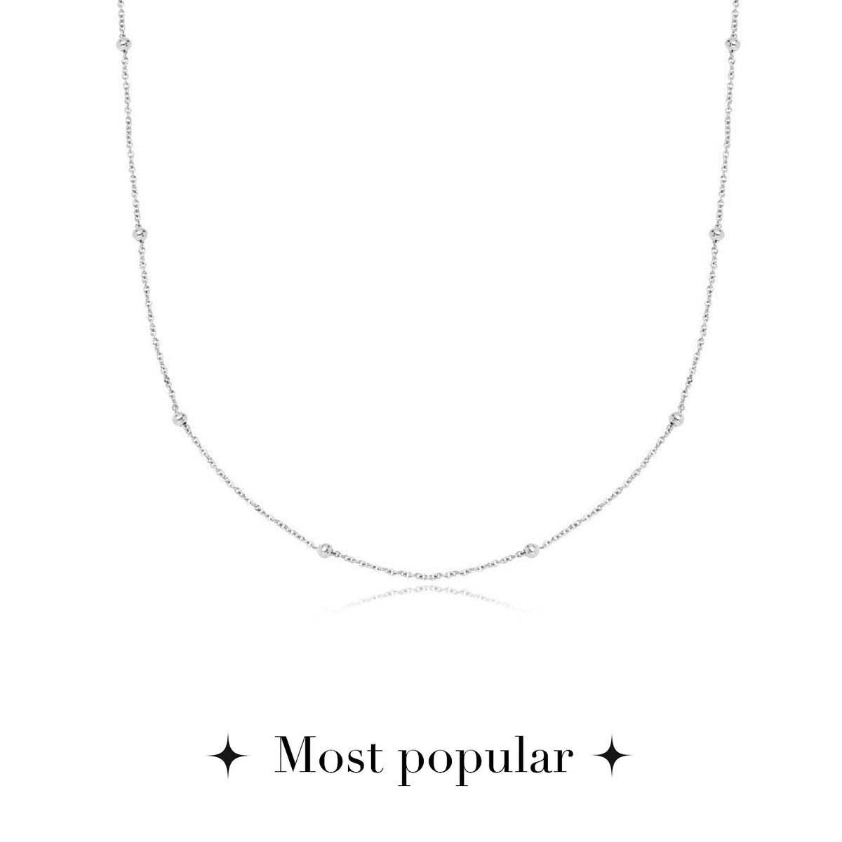 Fingerprint Moon & Star Tag Necklace (Silver)