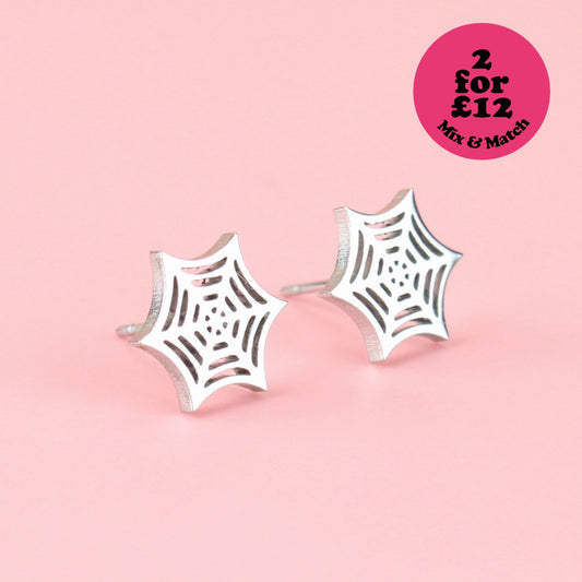 Spider Web Stud Earrings