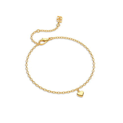 Fine Molten Heart Bracelet (Gold)