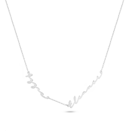 Fine Multi Signature Name Necklace (Silver)