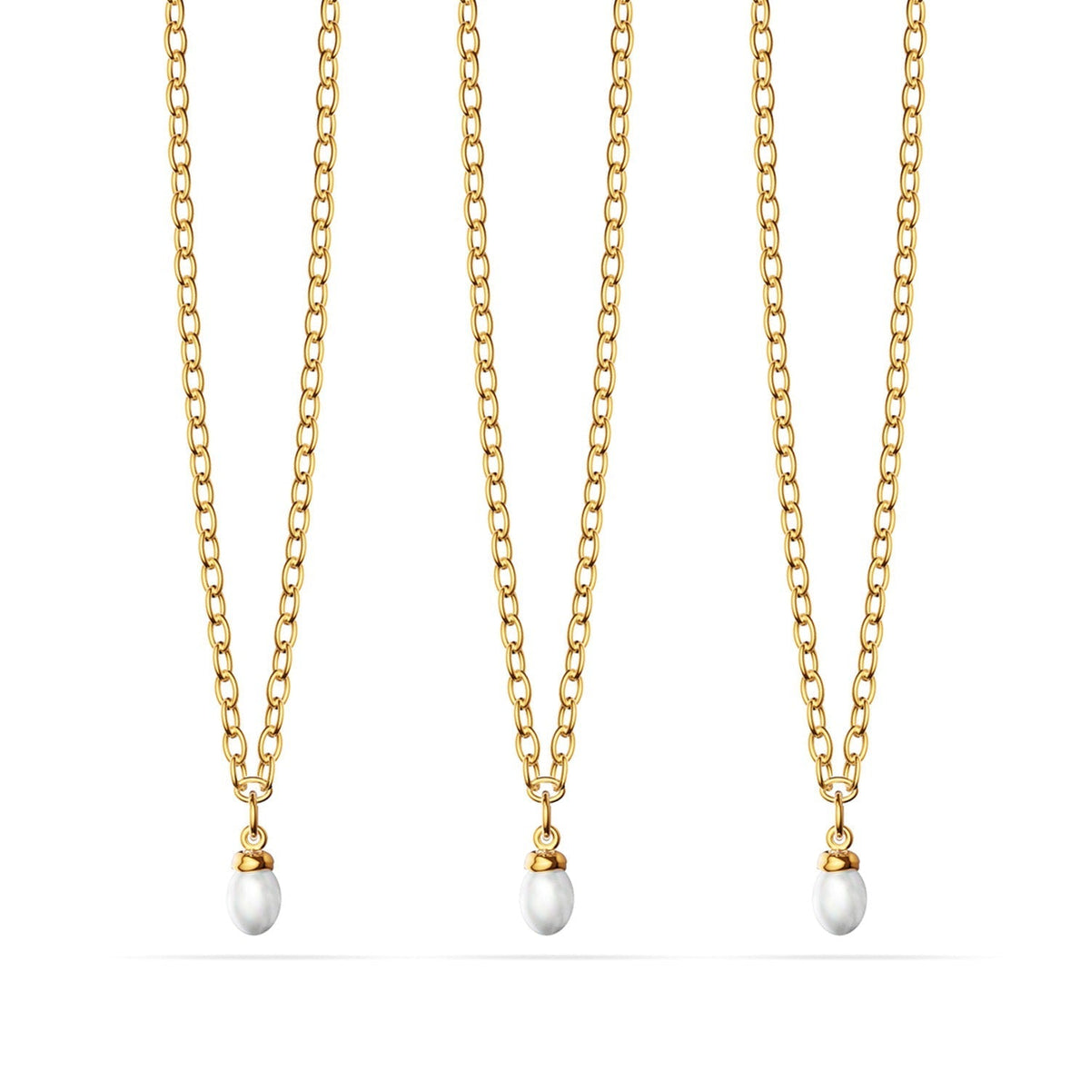 Fine Organic Pearl Necklace Bridesmaid Gift Set (Gold)