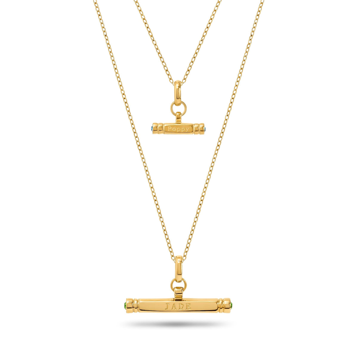 Mini & Me T-Bar Necklace Set (Gold)