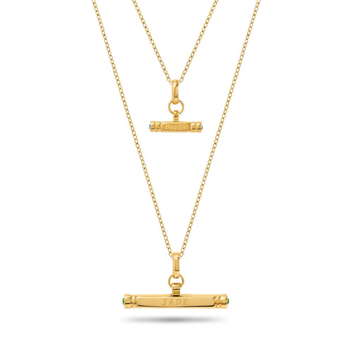 Mini & Me T-Bar Necklace Set (Gold)