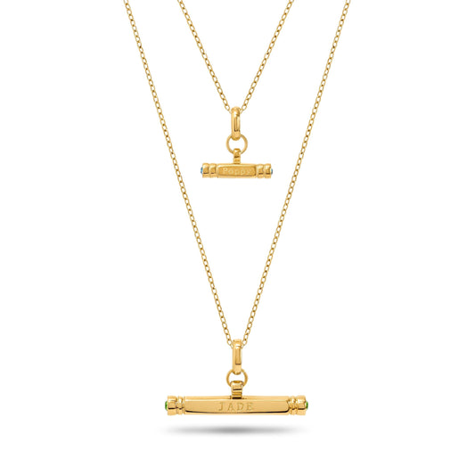 Mini & Me T-Bar Necklace Set (Gold)