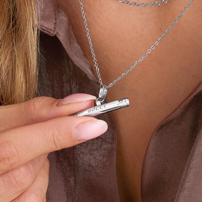 Custom Stamped T-Bar Necklace (Silver)