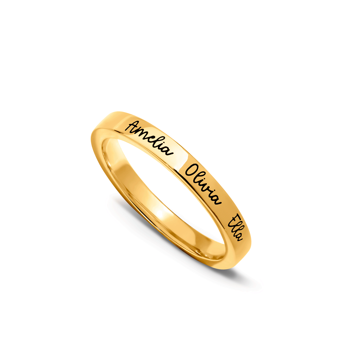 Fine Script Name Ring (Gold)