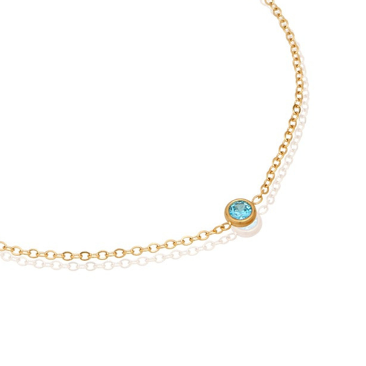 Mini Birthstone Bracelet (Gold)