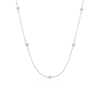 Mother of Pearl Cushion Necklace (Silver)
