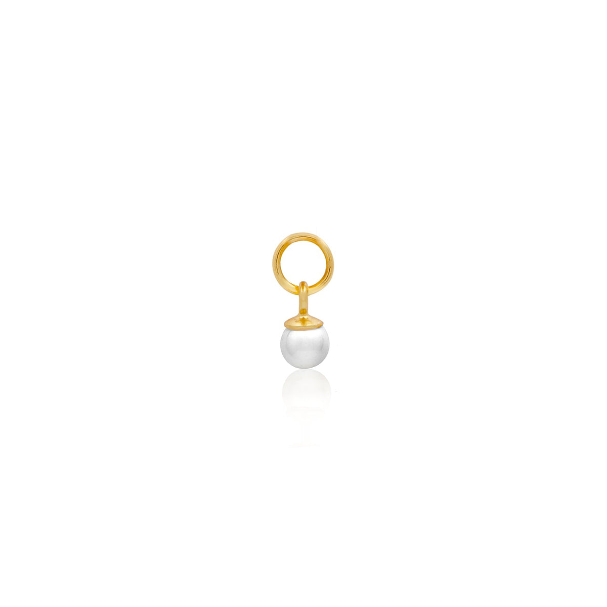 Stories Pearl Huggie Charm (Gold)