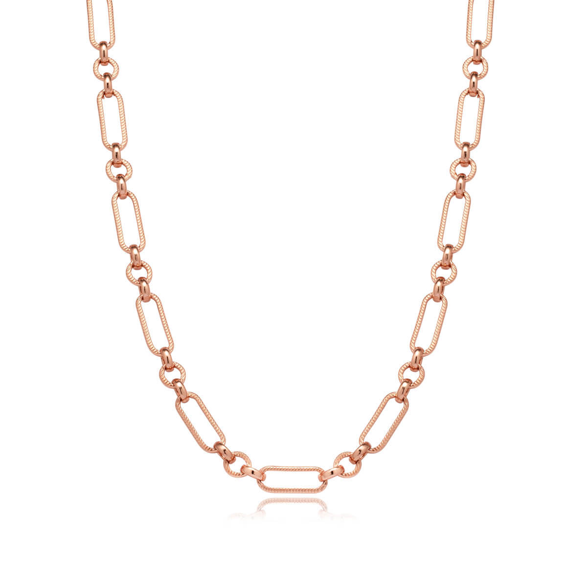 Figaro Chain Necklace (Rose Gold)