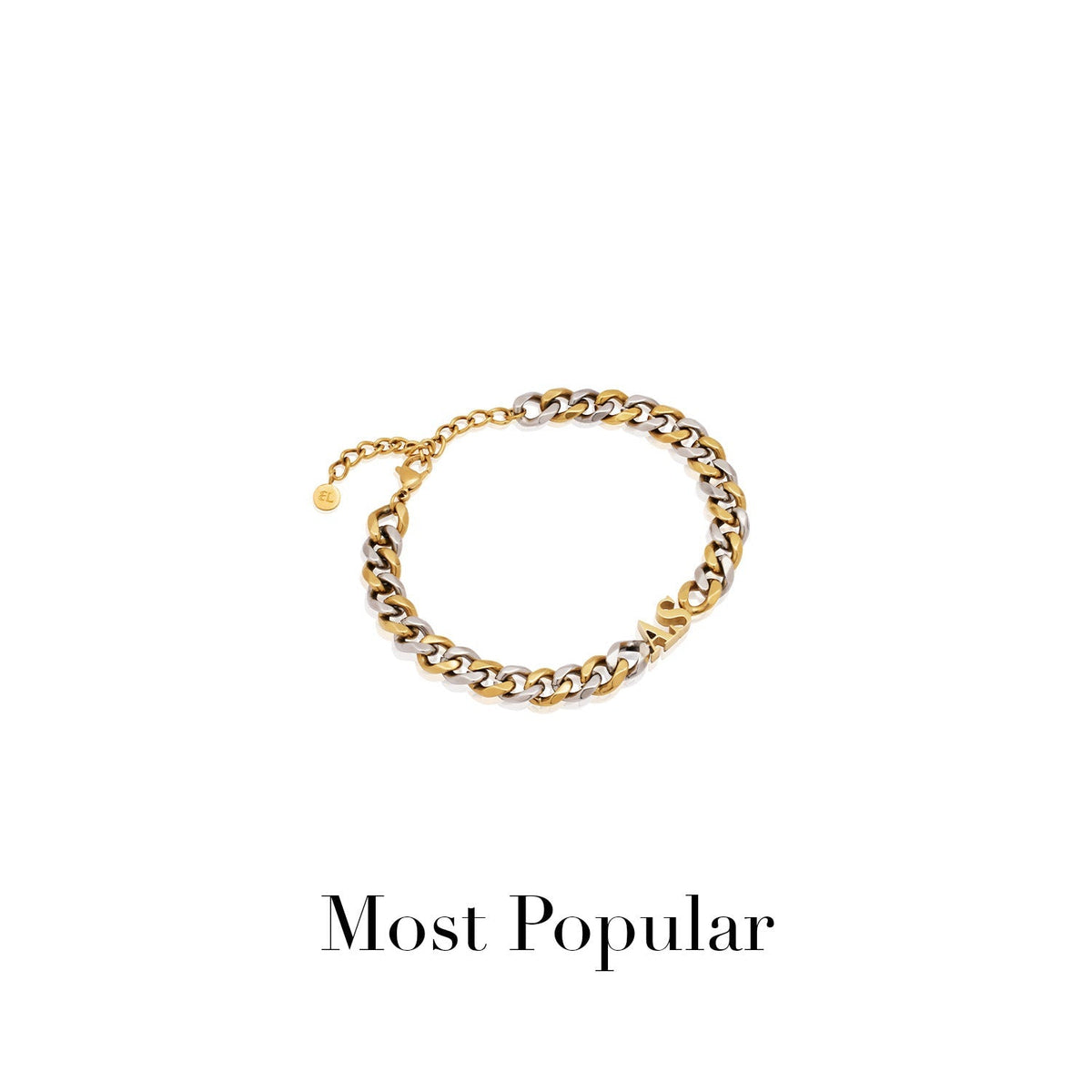 Initial Curb Bracelet (Gold/Silver)