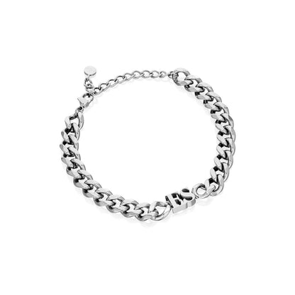 Initial Curb Bracelet (Silver)
