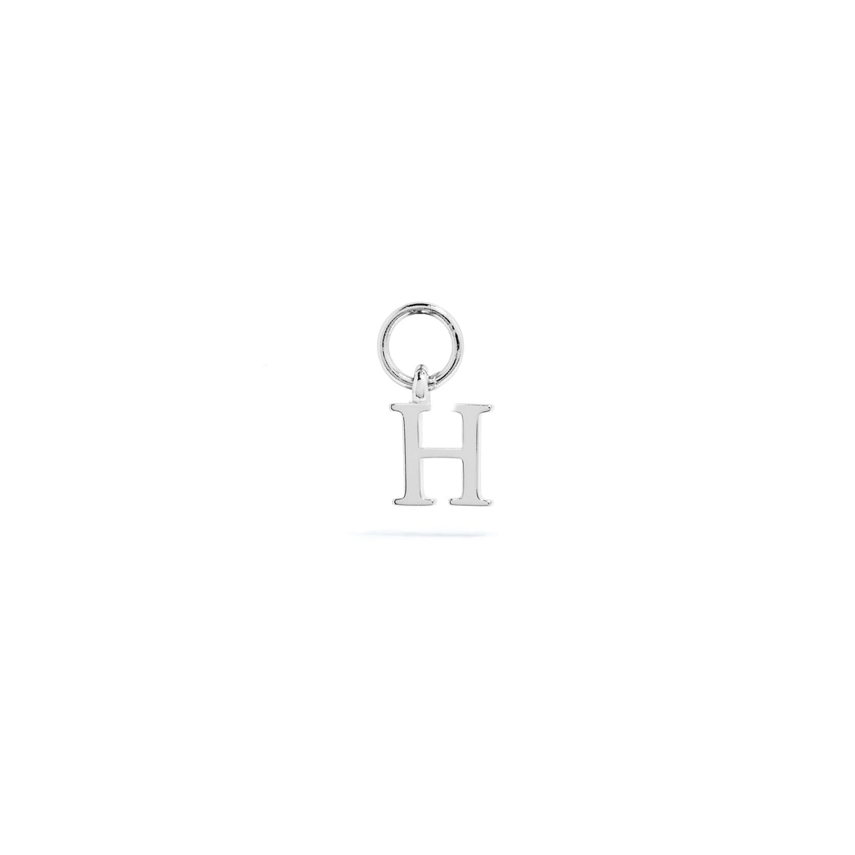 Stories Mini Initial Hoop Charm (Silver)