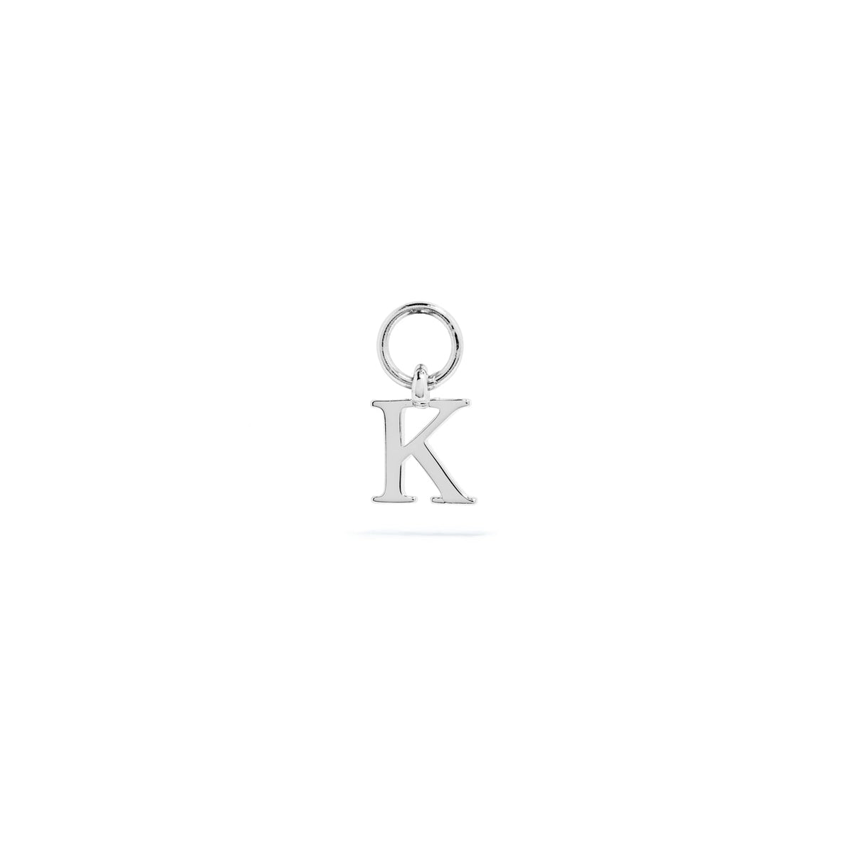 Stories Mini Initial Hoop Charm (Silver)
