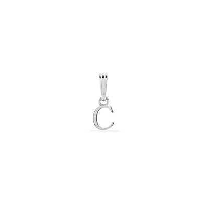 Sterling Silver Mini Initial Pendant (Silver)