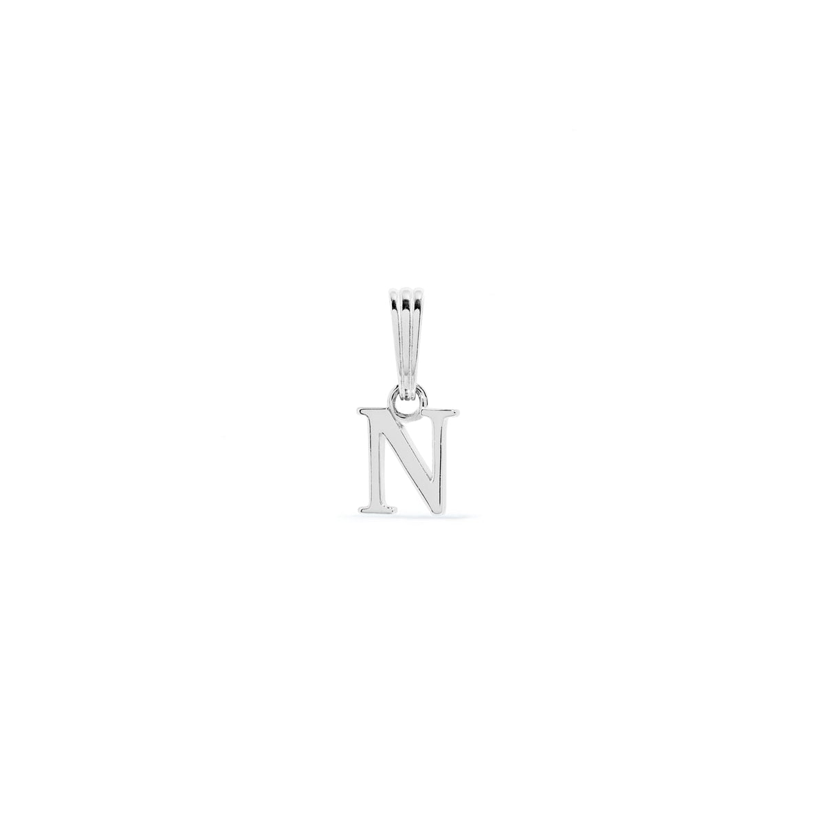 Sterling Silver Mini Initial Pendant (Silver)
