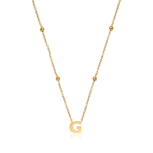 Mini Letter Sphere Necklace (Gold)