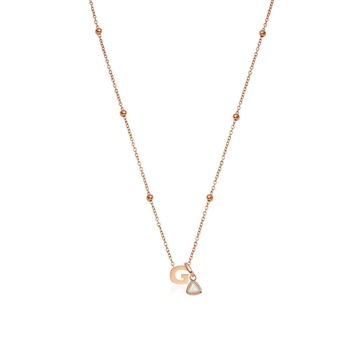Mini Letter Sphere Necklace (Rose Gold)