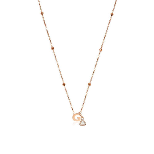 Mini Letter Sphere Necklace (Rose Gold)