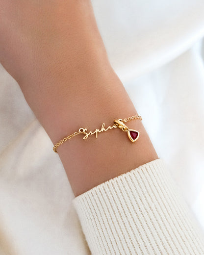Mini Signature Name Bracelet (Gold)