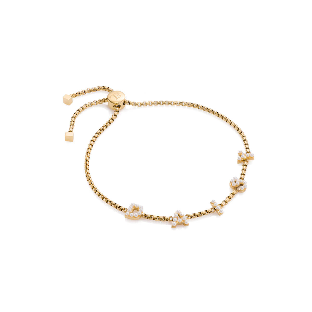 Pearl Custom Name Bracelet (Gold)