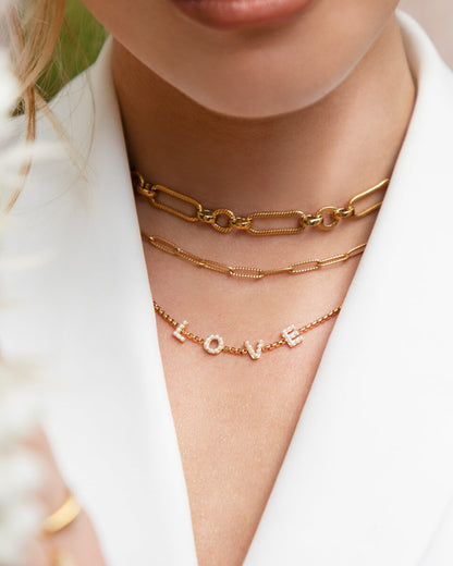 Pearl Custom Name Necklace (Gold)