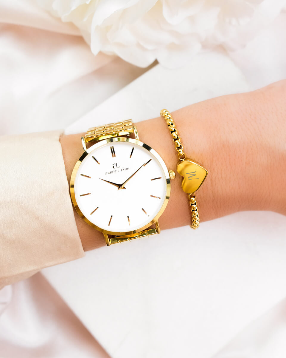Initial Heart Bracelet (Gold)