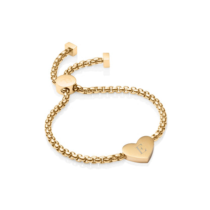 Initial Heart Bracelet (Gold)
