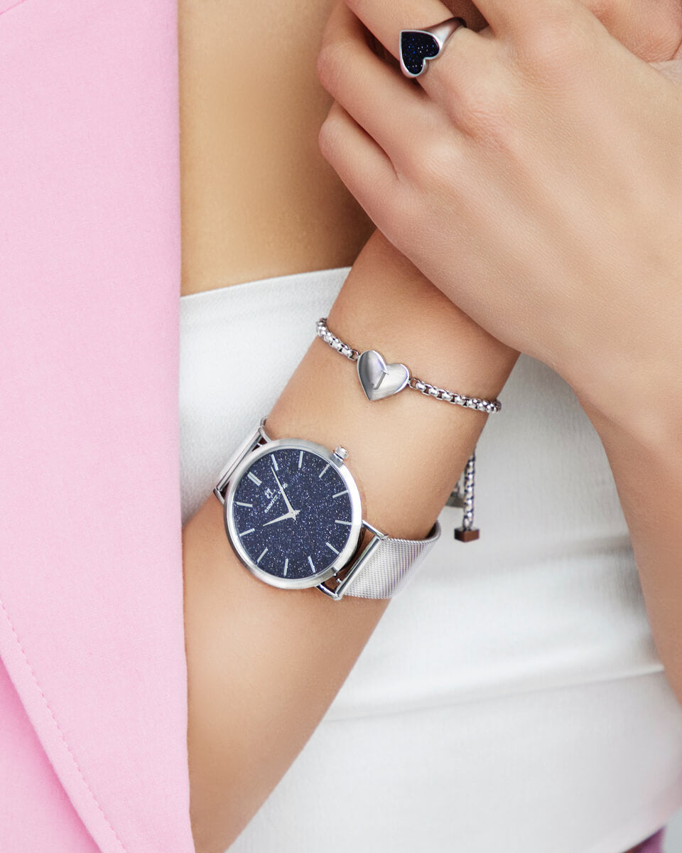 Initial Heart Bracelet (Silver)