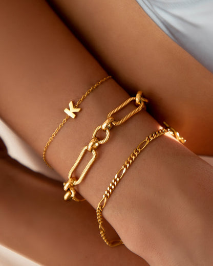 Small Figaro Chain Bracelet (Gold)