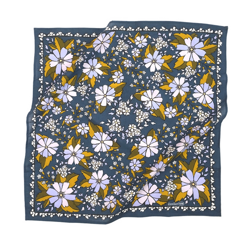 Bandana - Chicory (Dark Blue Floral) by Handker Bandanas