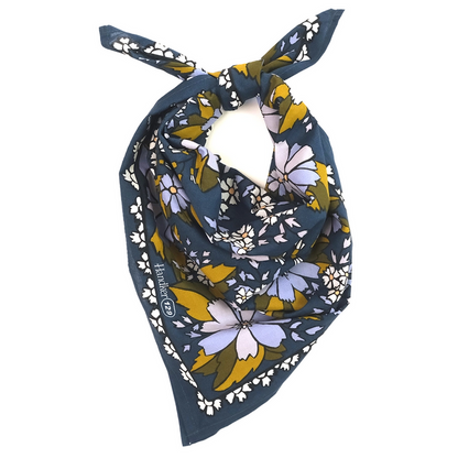Bandana - Chicory (Dark Blue Floral) by Handker Bandanas
